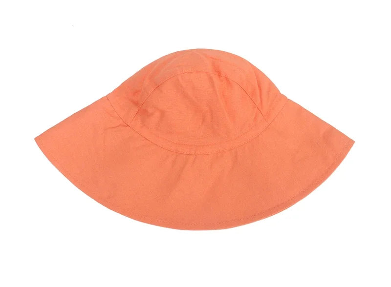 Baby SunHat Summer Boys Girls Bucket Hat Kids Cotton UV Travel Hats Child Big Brim Outdoor Beach Caps Fashion Casual Panama Cap