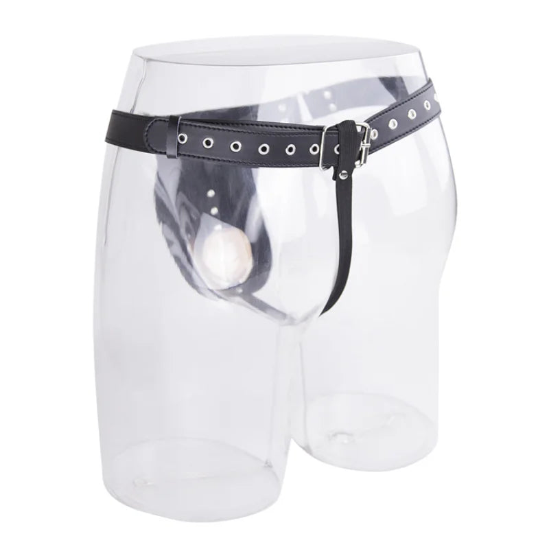 Erotic Underwear Thong PU Leather Male Chastity Panties Cock Penis Sleeve Ring Harness Straps BDSM Restraint  Belt for Men