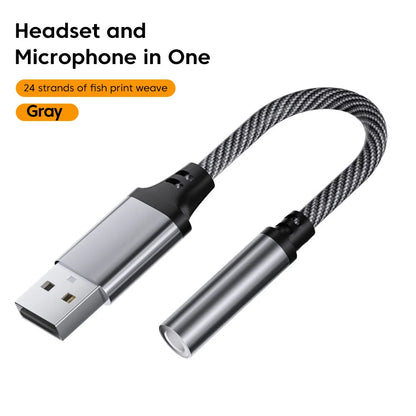 USB To 3.5MM Jack Audio Adapter USB to 3.5mm Headset/Microphone External Stereo Sound For PC Laptops USB to 3.5 Jack Adapter