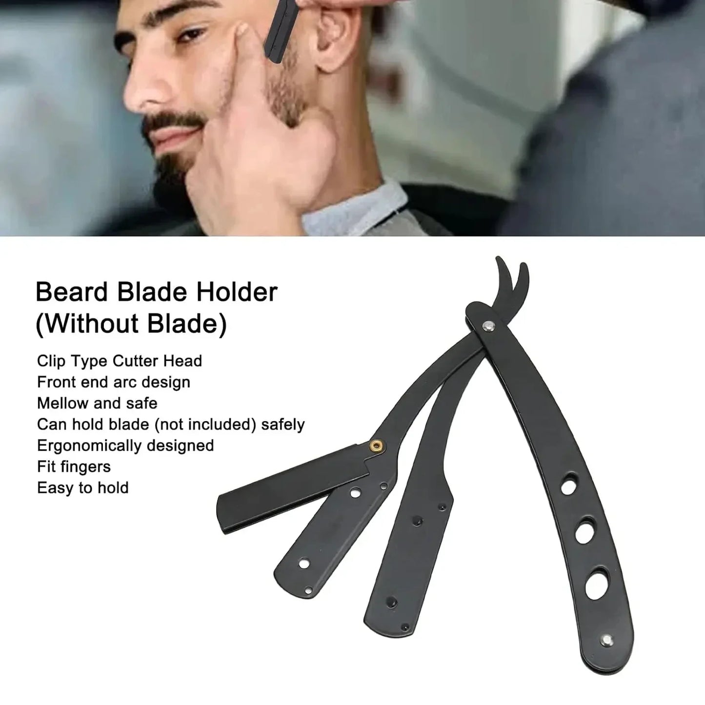 Men's Stainless Steel Razor Blade, Manual Razor Classic Wet Shaving, Black Razor Replaceable Blade