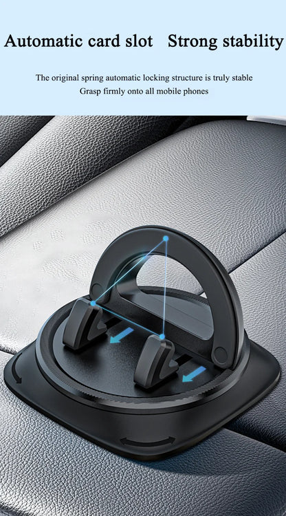 Dashboard Car Phone Holder 360° Rotation Universal Car Phone Mount With Non-Slip Silicone Replacement Tools For Smartphone