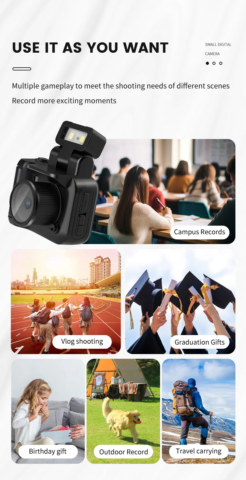 Y4000 Mini Keychain Camera With Screen HD 1080P Portable Retro kids Cam Ultra Compact Pocket DV Video Recorder With Flash Lamp