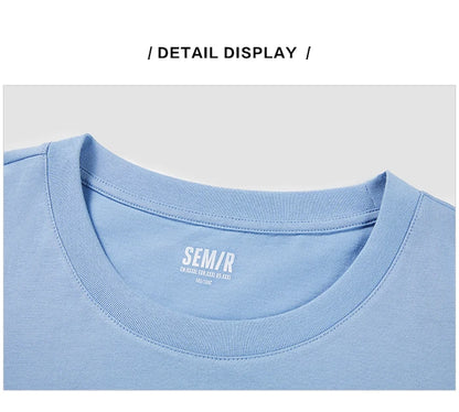 Semir Short Sleeve Men T-Shirt Cotton 2026 Summer New Man Clothing Thin And Versatile T Shirt Couples Solid Color Tops