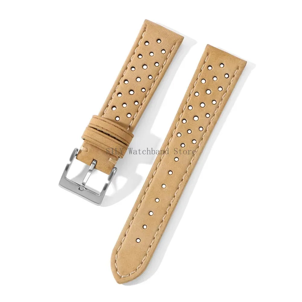 Breathable Leather Strap Men Women Universal Cowhide Watchband Business Wristbelt Band Sport Bracelet Accessories 18mm 20mm 22mm