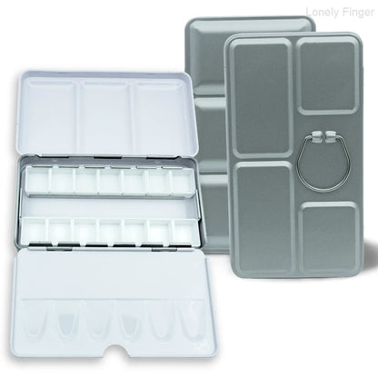 Empty Metal Watercolor Tin Palette Box With 14/26/52pcs Detachable Empty Watercolor Half Pans For DIY Travel Watercolor Palette