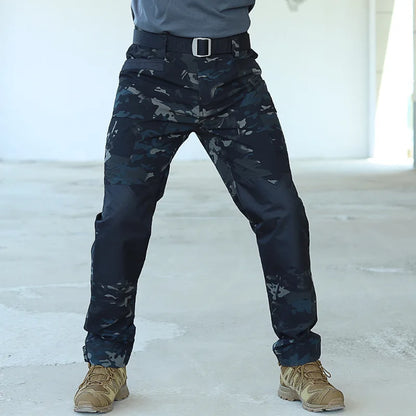 Men's Tactical Pants Outdoor Multi-functional Training Pants with Pockets Waterproof Quick-drying Cargo Pants