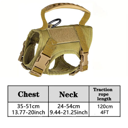 Tactical Cat Dog Harness Leash For Working Adjustable Pet Vest Harness Soft Mesh Training Puppy Straps with Handle For Large Cat