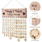 Wooden Birthday Calendar DIY Family Wall Decor Countdown Hanging Board 100 Wood Discs for Home Office Classroom