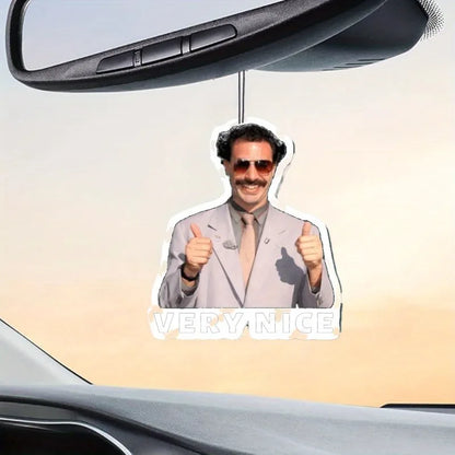 Borat-themed Plant-based Non-toxic Car Air Freshener - Universal Pendant, Fits 99% Vehicles, Safe for Cars with Kids