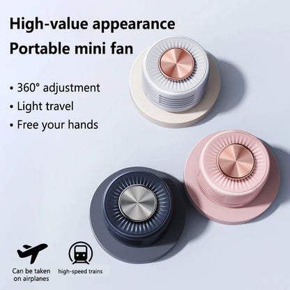 Lenovo Portable Bladeless Clip Fan 360° Rechargeable Mini USB Desk Fan Small Cooling Fan for Outdoor Travel Office