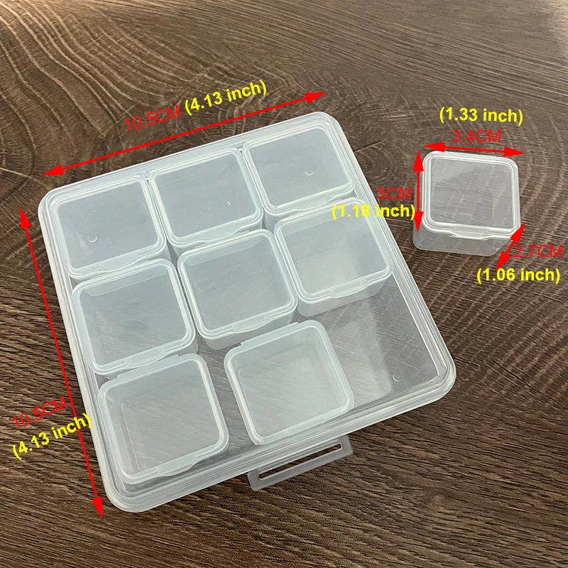 Yidensy 1pcs Square Transparent Plastic Storage Box Case 10/24 Slot Adjustable for Pills Jewelry Beads Earring Case Organizer