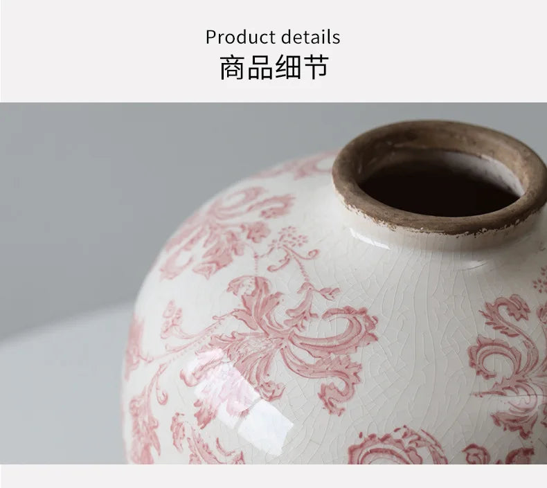 Blue and White Porcelain Vase Flower Vase Chinese-style Retro Porcelain Jars Ceramic Pot Flowerpot Home Decoration Accessories