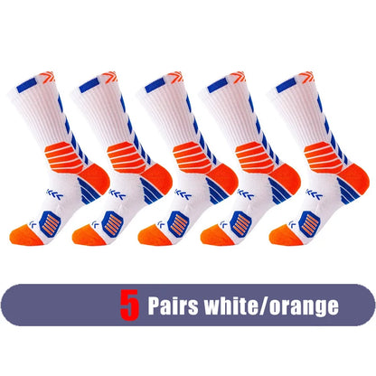 Elite Sport Cycling Basketball Socks Compression Running Man Black Trend Breathable Long Hiking Damping Athletic Professional