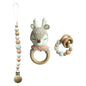 Baby Pacifier Clip Crochet Koalas Handbell Rattle Doll Teether Pacifier Chain Clips Set Dummy Chain Cartoon Teething Toy