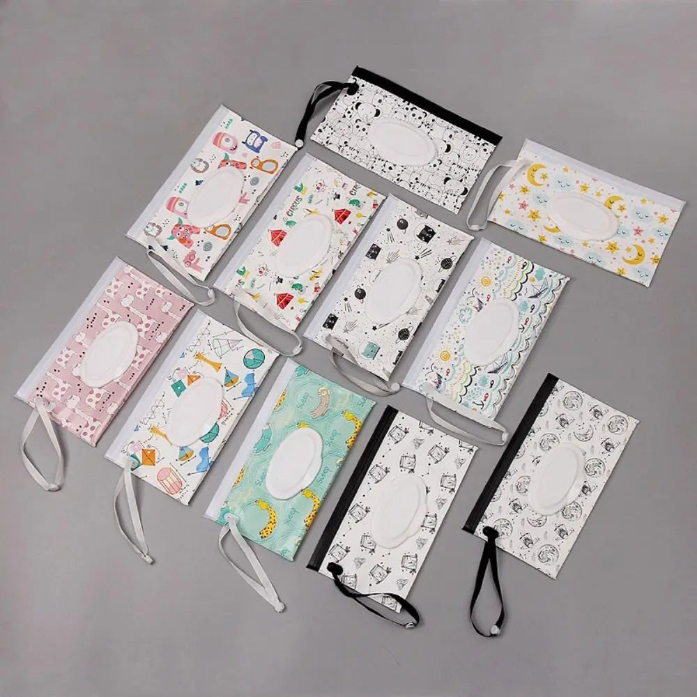 1Pc EVA Baby Wet Wipe Pouch Wipes Holder Case Flip Cover Snap-Strap Reusable Refillable Wet Wipe Bag Outdoor Useful Tissue Box