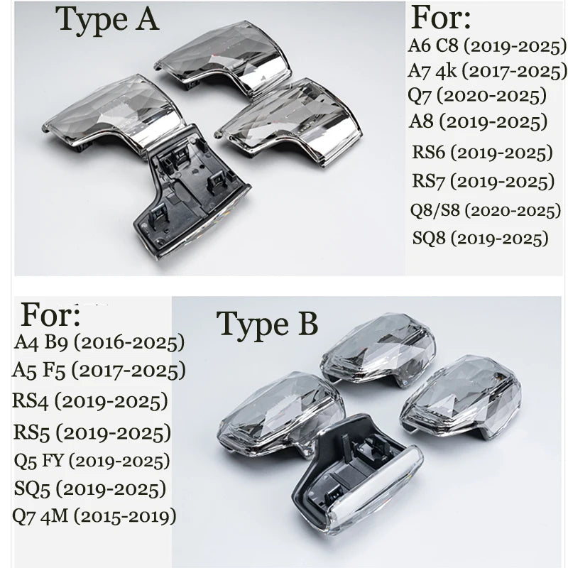 Left-hand drive LHD Crystal Gear Shift Knob Cover for Audi Q7 4M A6 C8 Q8 SQ5 A5 F5 A4 B9 S4 RS5 RS6 A7 4K SQ8 Gear Lever Handle