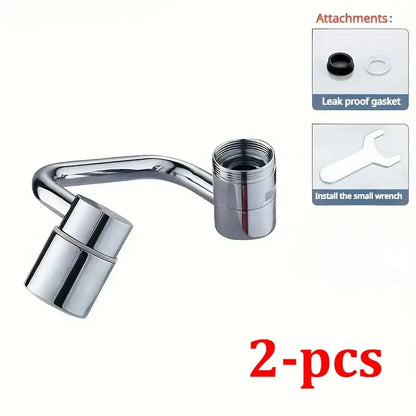 Stainless Steel 1080° Swivel Kitchen Faucet Extender Universal Splashproof Dual Mode Bathroom Sink Accessories with Adapter