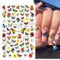 Black and White Love Flowers Line Art 3D Stickers Nail Decals Nail Art Accessories Butterfly Rose Nail Stickers Nail Sliders