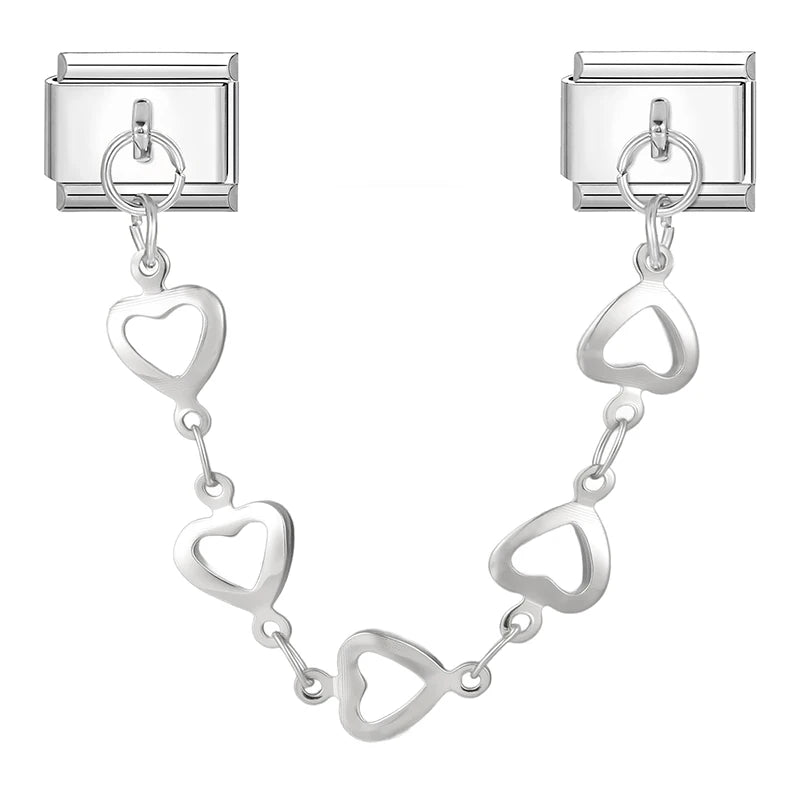 Laser Engraving Piano Heart Star Wings NO.7 Lips Italian Charm Links Fit 9mm Bracelet Stainless Steel Men Women DIY Making Gifts