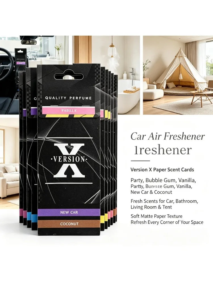 Version X Hanging Car Fragrance Paper Scent Cards 6 Mixed Scents For Car Home And Outdoor Scene Decoration