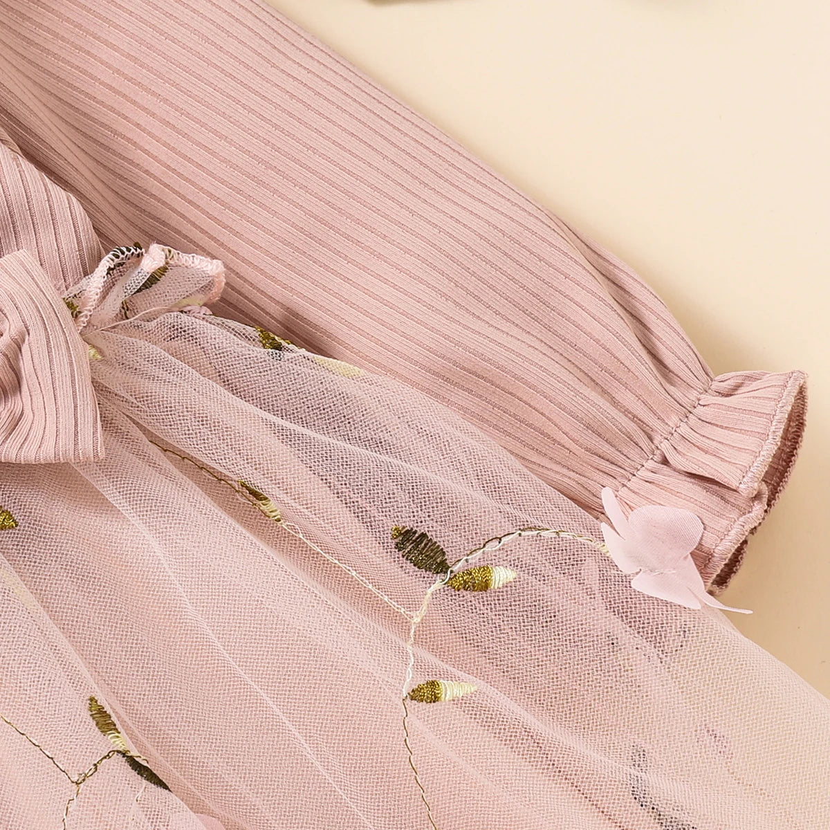 Spring Autumn Pink Tulle Dress for Infants Baby Butterfly Knot Embroidered Fairy Princess Skirt New Arrival Baby Girl Dress