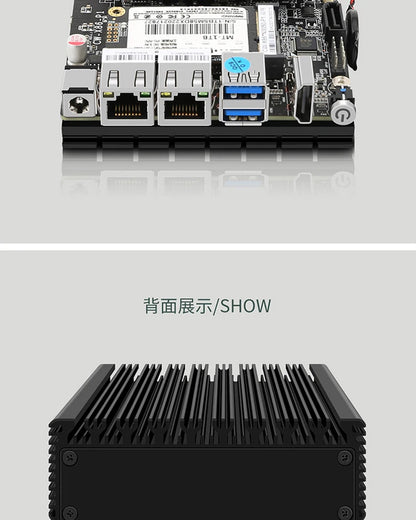 6W Low Power Intel N3050/N3160 Quad Core Quad Thread X86 Soft Router 2*1000M Lan Port HD-MI Output Metal Case Mini PC