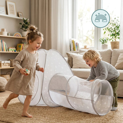 Mamabrum Tent with Children's Tunnel Self-breaking Home and Garden Playset Tipi Educational for Toddler 3 +