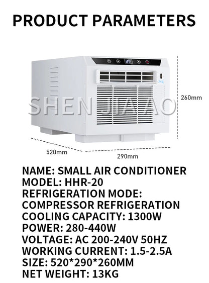 USB Fast Charging Free Installation Remote Control Timing For Home Office HHR-20 Mini Portable Mobile Cooling Air Conditioner