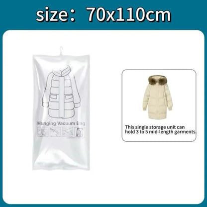 Hanging Vacuum Storage Bags Space Saver Bags Vacuum Seal Storage Bag for Suits Dress Coats Jackets Closet Organizer and Storage
