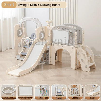 Multi-Function Children's Swing And Slide Set Baby Climbing Activity Toy Home Play Area for Kids