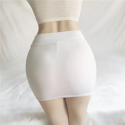 2026 NEW High Waist Sexy Casual Black White Bodycon Pencil Mini Skirts Wrap Hip Silk Short Skirt for Women Night Club Wear Summe