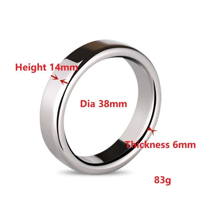 Top Quality Small Large Size Male Penis Ring Lock Stainless Steel Heavy Metal Cock Ring Ball Stretcher Erection Sexy Toy For Man