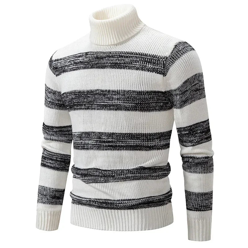 New Autumn and Winter Casual Warm Neck Sweater Knit Pullover Tops  Man Clothes