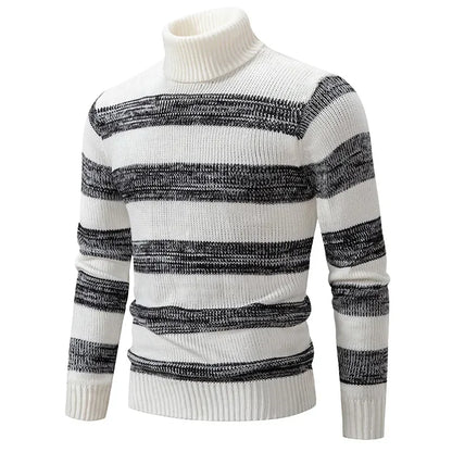 New Autumn and Winter Casual Warm Neck Sweater Knit Pullover Tops  Man Clothes