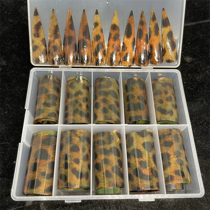 New Flower Nail Foils for Transfer Paper Stickers Floral Adhesive Fruit Nails Wraps Fish DIY Water Marble Nail Art Decorations
