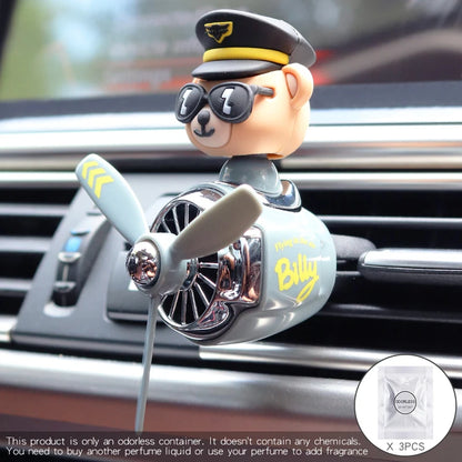 Odorless DIY perfume ornament airplane pilot bear car air freshener decoration accessories aroma vent clip fragrant diffuser men