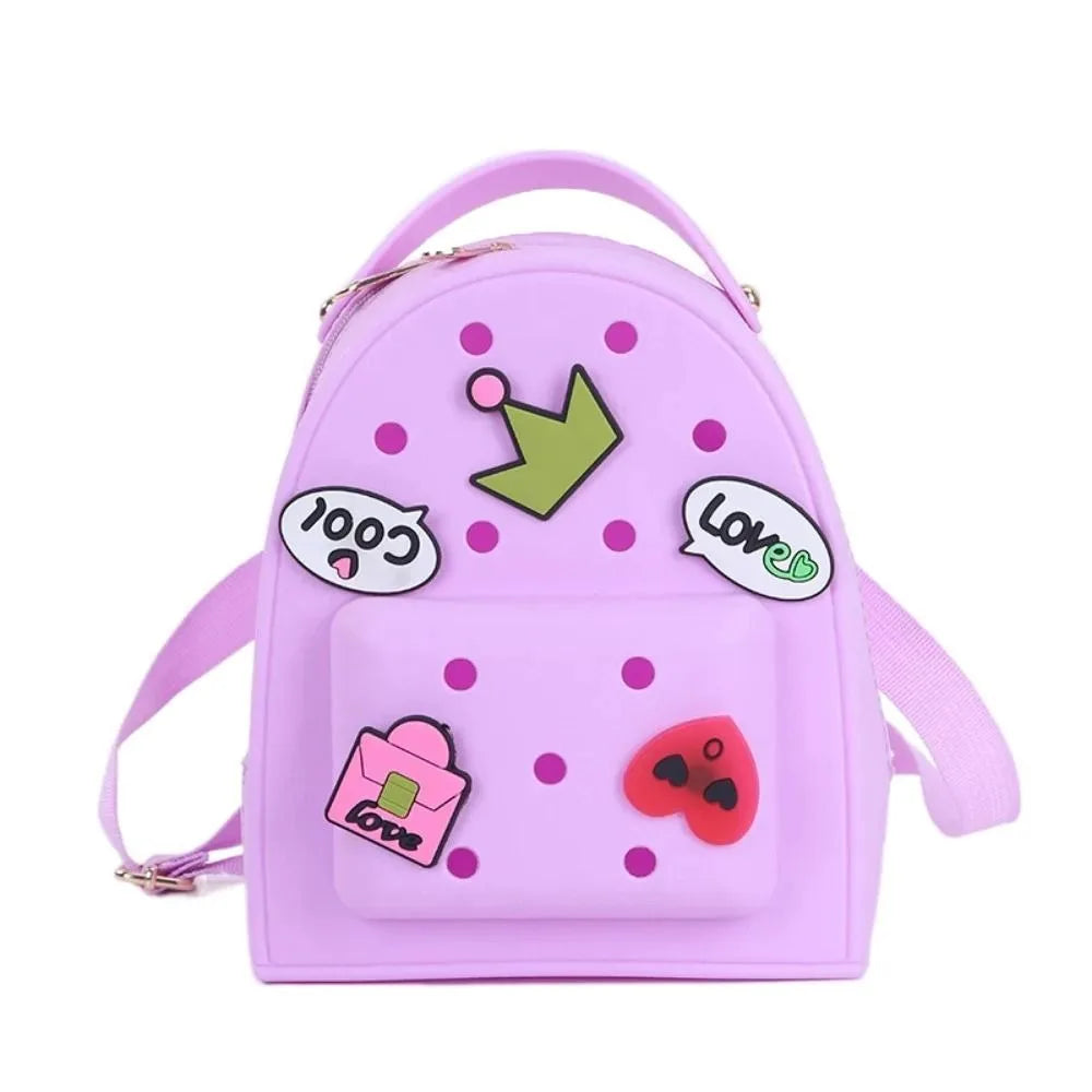 Stationery Adjustable Straps Silicone Backpack Zippered Waterproof Kids Schoolbags Soft Durable Kindergarten Knapsack Student
