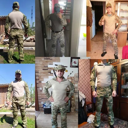 Green Tactical Suits Outdoor Uniform Men Clothing Training Suit Hunting Shirts Cargo Pants Paintball Mens Sets Wear Resistant