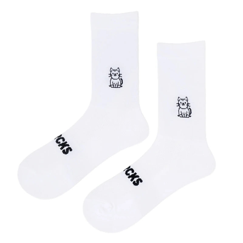 Cat Pattern Cycling Socks Spring And Summer Men's Women's Road Sports Trendy Breathable High-Elasticity Wear-Resistant Elastic