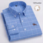 Large Size Full Men's Shirts 100% Pure Cotton Oxford Business Casual Shirt Soft Slim Fit Formal Plain Shirt Long Sleeve Clothes