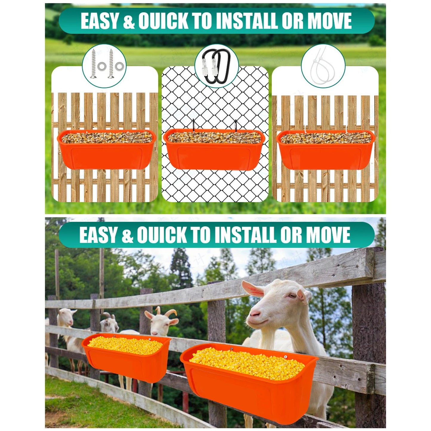 1Pc Large Hanging Chicken Feeder Large Capacity for Farm Poultry Ducks Geese Geese Goat Automatic Feeding Drinking Trough