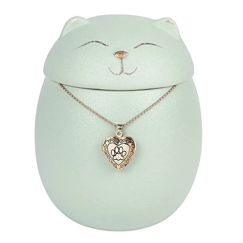 Always Remember Classic Souvenir Pet Cat Dog Ceramics Ashes Funeral Urn (4.7"*4.3"/Under 70 pounds/Black Cat)