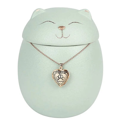 Always Remember Classic Souvenir Pet Cat Dog Ceramics Ashes Funeral Urn (4.7"*4.3"/Under 70 pounds/Black Cat)