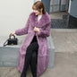 Real Rex Rabbit Fur Coat Women Autumn Winter Long Jacket Thick Warm New Fashion Fox Fur Collar Elegant Female Warm Outerwear