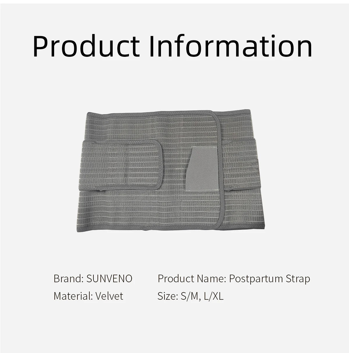 Sunveno Postpartum Belly Band Girdle for Postnatal Adjustable Belly Wrap C-section Recovery Binder Abdominal Support 