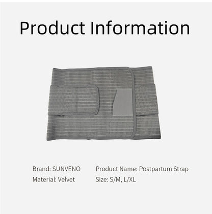 Sunveno Postpartum Belly Band Girdle for Postnatal Adjustable Belly Wrap C-section Recovery Binder Abdominal Support 