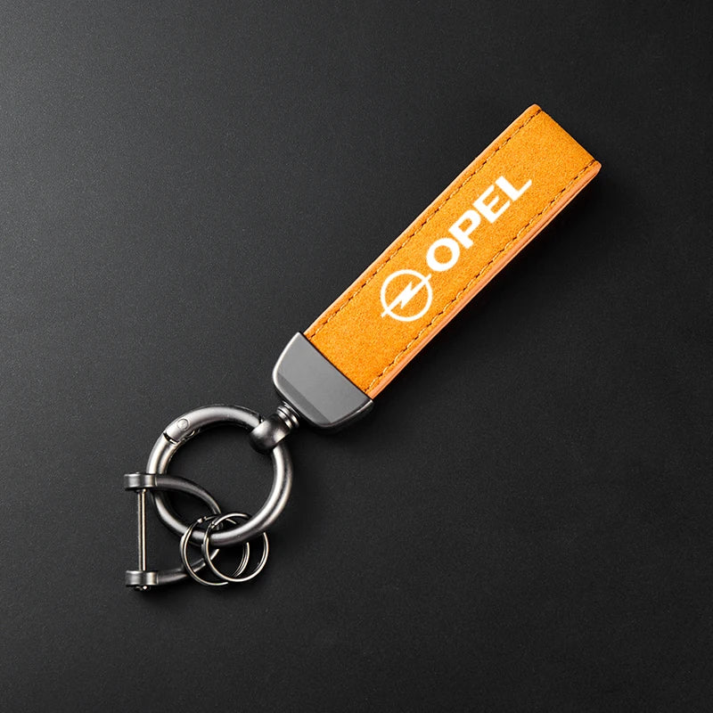 High-Grade Leather Suede Keychain Car Sport Keyring For Opel Astra H G J Insignia Mokka Zafira Corsa Vectra B C D Accessories