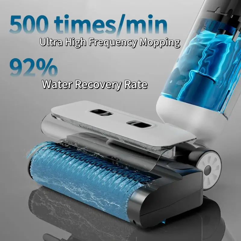 DIVEDEER 15000Pa Wireless Wet Dry Vacuum Cleaner Smart Cordless Mop Floor Cleaner Self-Cleaning Auto Suction Floor Washer
