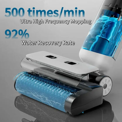 DIVEDEER 15000Pa Wireless Wet Dry Vacuum Cleaner Smart Cordless Mop Floor Cleaner Self-Cleaning Auto Suction Floor Washer