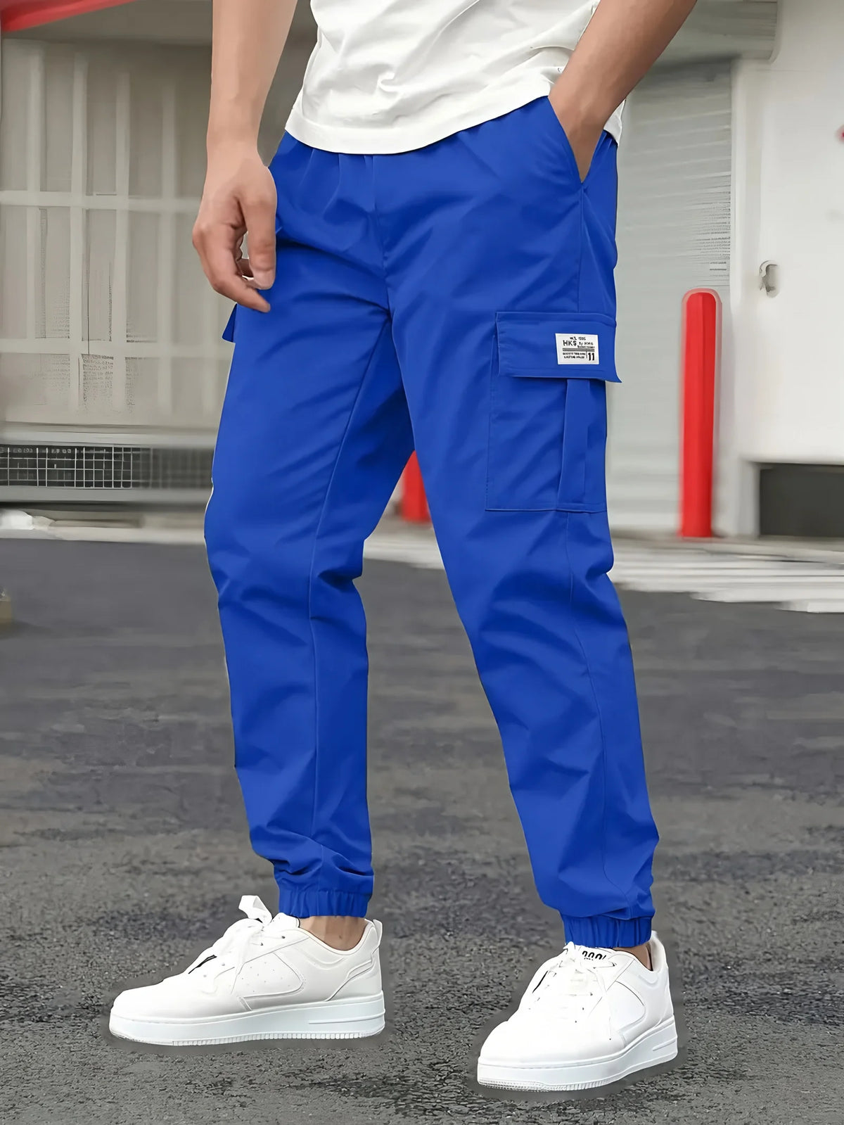 Men's Cargo Pants Sweatpants Outdoor Bunched Long Trousers  Casual Autumn Multi-Pocket Durable Workwear Male Trousers